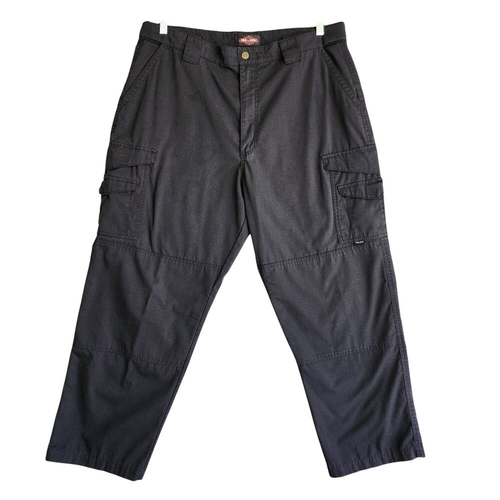 Tru Spec Mens Tactical Cargo Pants Size 40 X 30 Black Ripstop Fabric Utility